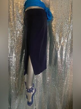 Worthington Pull-on Stretch Navy Pencil Skirt | Medium